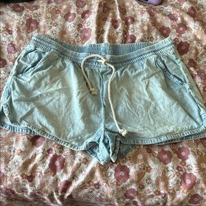 Aerie denim drawstring shorts